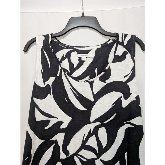 Chico’s Black White Abstract Print Sleeveless Tank Top Size L - Picture 2 of 6